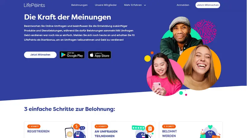 Life Points Panel homepage screenshot