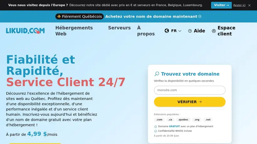Likuid homepage screenshot