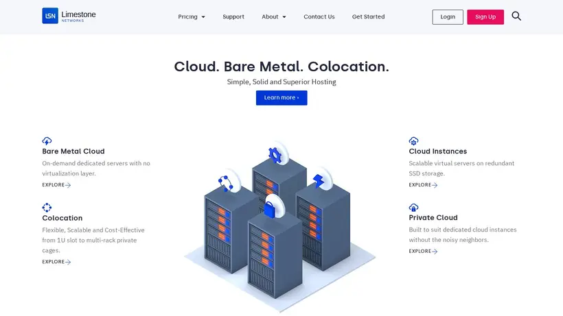 Limestone Networks homepage screenshot