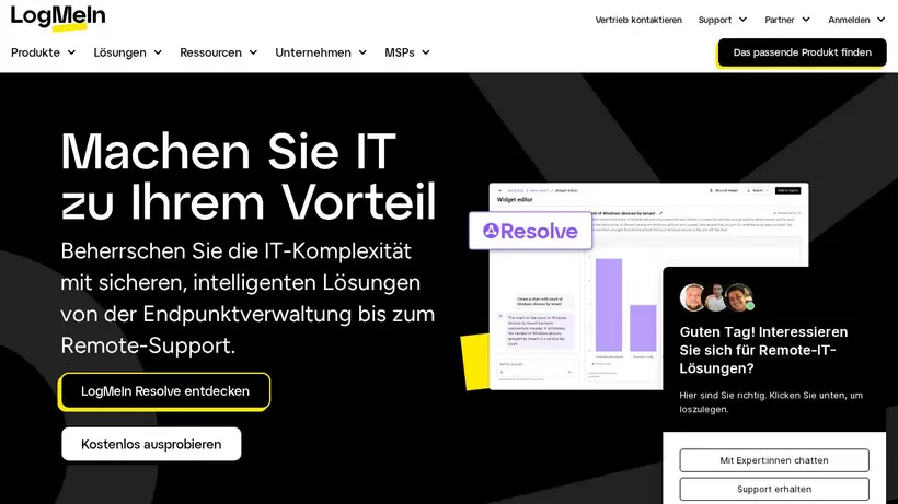 LogMein homepage screenshot
