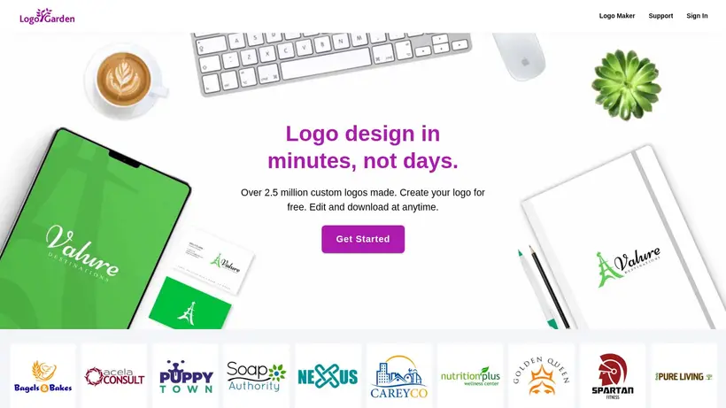 Logo Garden homepage screenshot