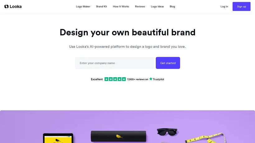 Looka homepage screenshot