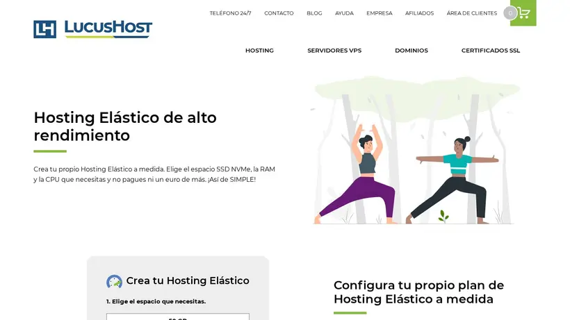 Lucus Host homepage screenshot