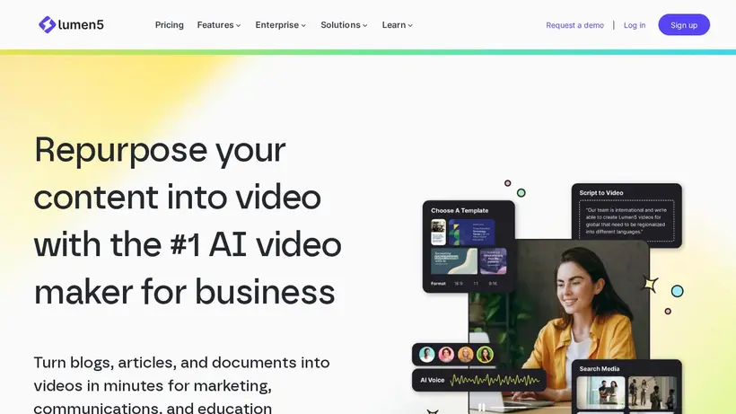 Lumen 5 homepage screenshot