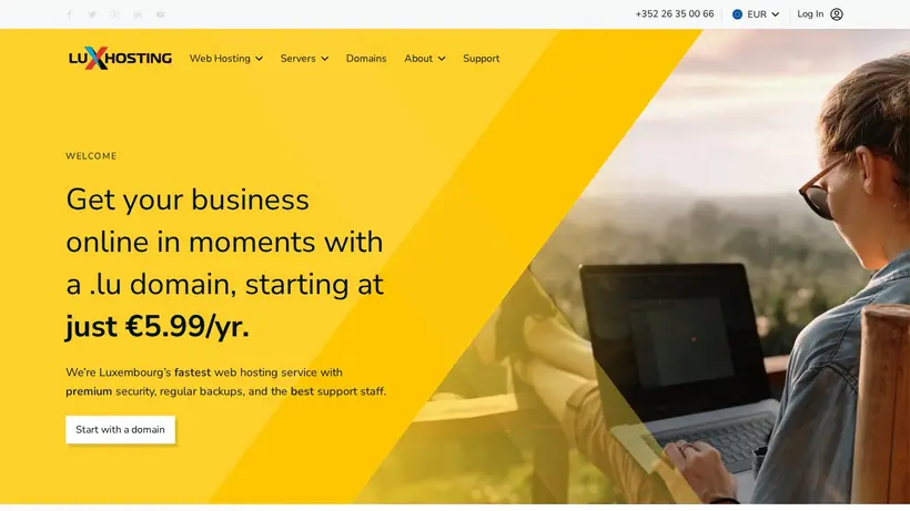 Lux Hosting homepage screenshot