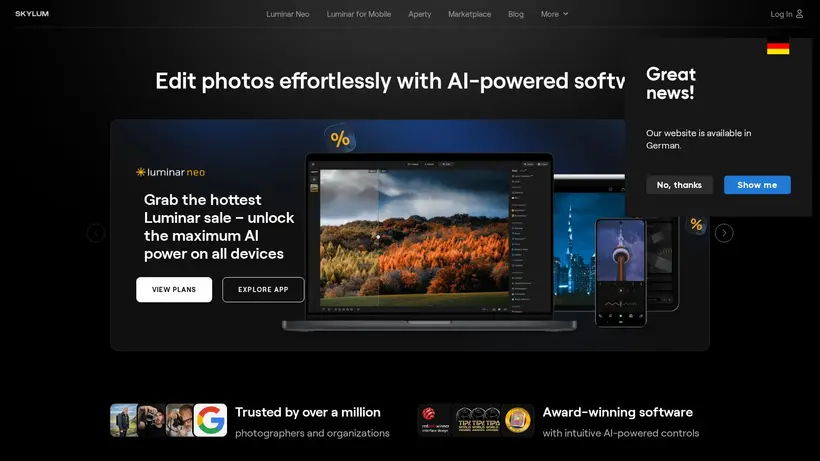 Macphun homepage screenshot