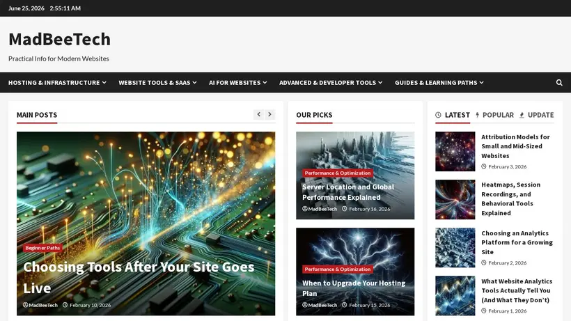 MadbeeTech homepage screenshot