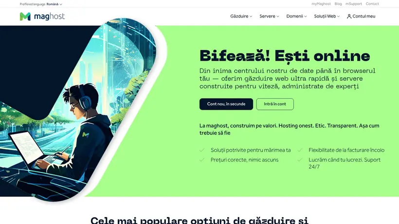 MagHost homepage screenshot