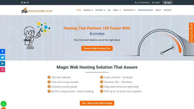 Magic Works Host homepage screenshot