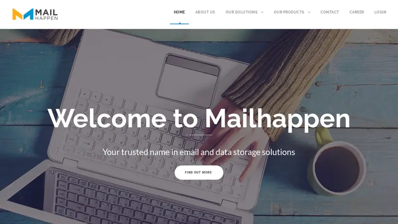 Mail Happen homepage screenshot