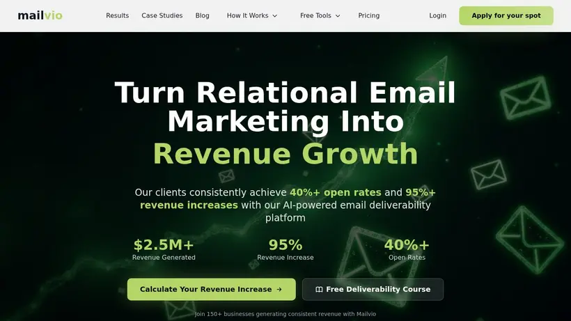 Mail Vio homepage screenshot