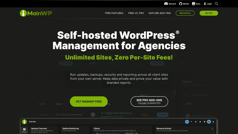 Main WP homepage screenshot