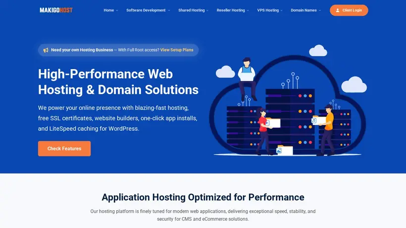 Makigo Host homepage screenshot