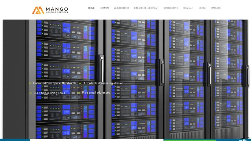Mango Hosting KE homepage screenshot