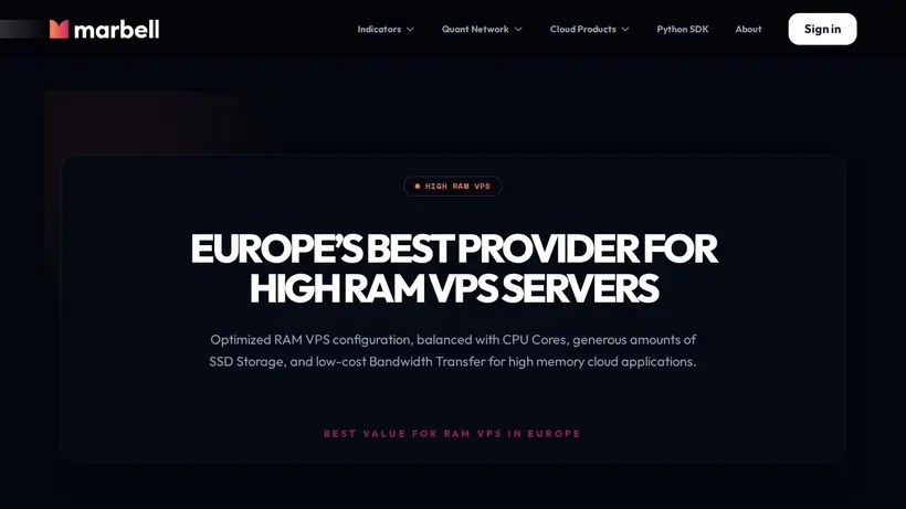 Marbell homepage screenshot