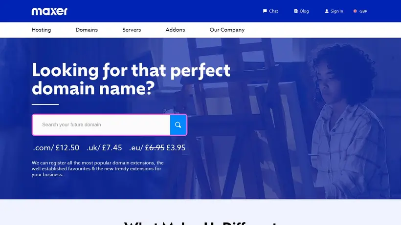 Maxer Host homepage screenshot