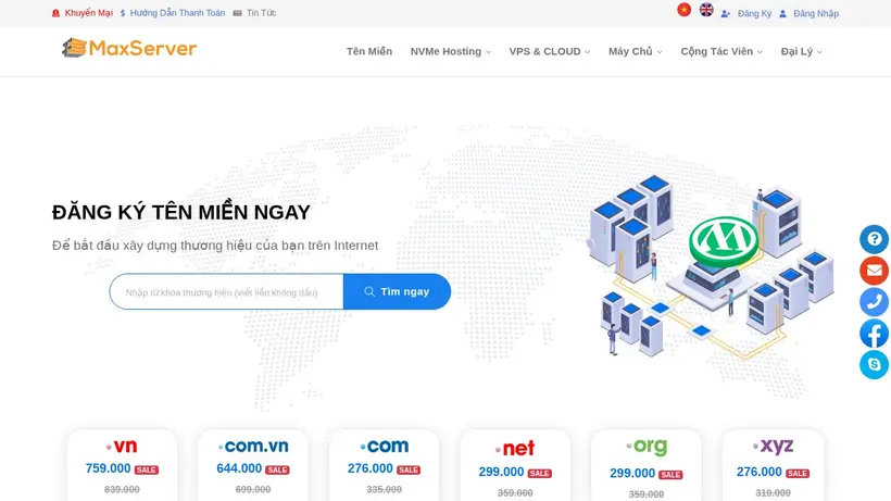 Max Server homepage screenshot