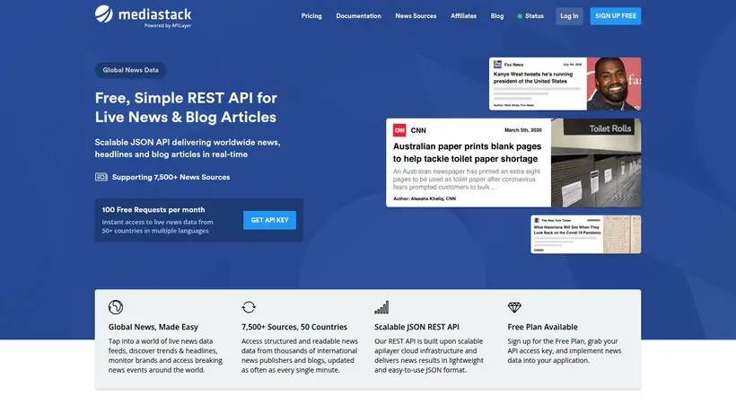 Media Stack homepage screenshot