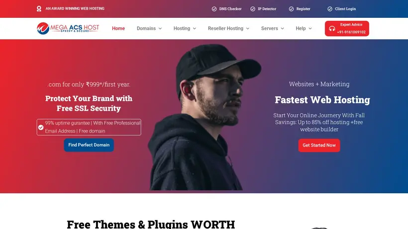 Mega Acs Host homepage screenshot