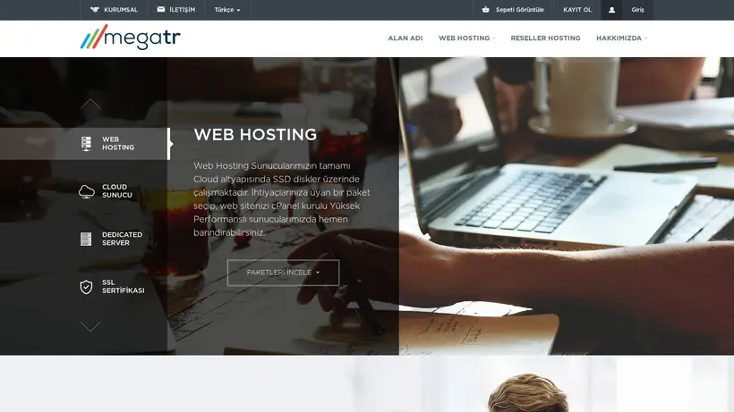 MegaTR Host homepage screenshot