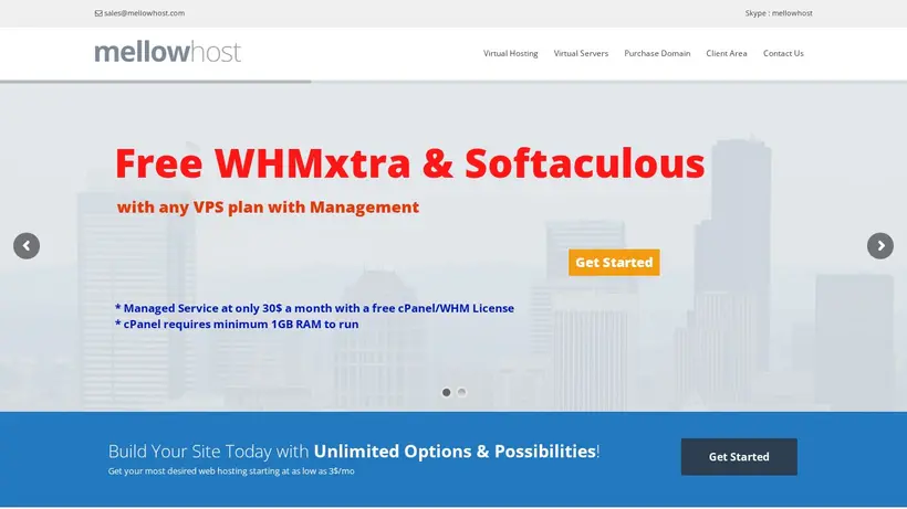 Mellow Host homepage screenshot