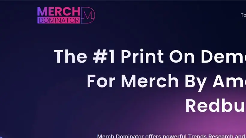 Merch Dominator homepage screenshot