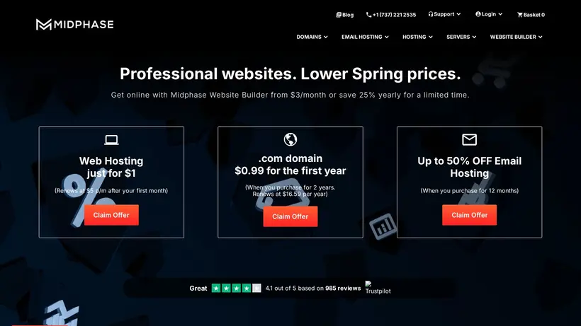Midphase homepage screenshot