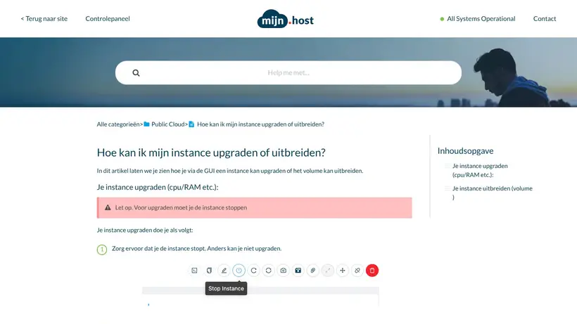 Mijn.host homepage screenshot
