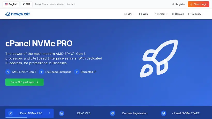 MikroVPS homepage screenshot