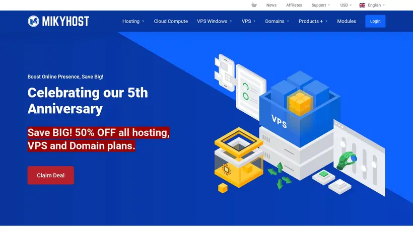 Miky Host homepage screenshot