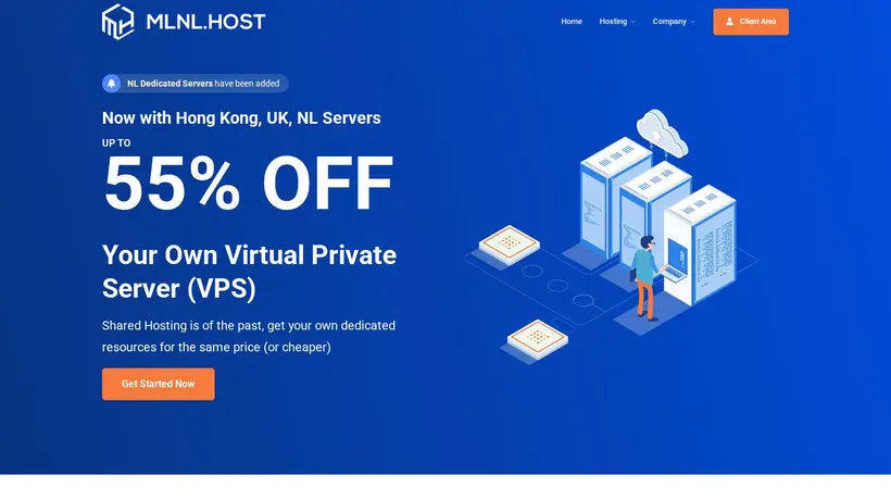 Mlnl Host homepage screenshot