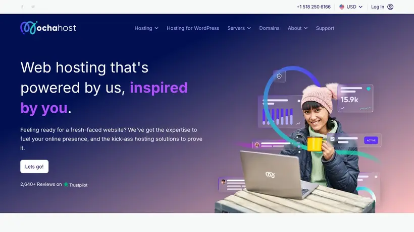 MochaHost homepage screenshot