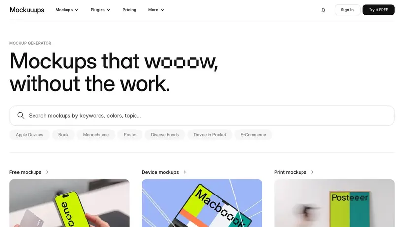 Mockuuups Studio homepage screenshot
