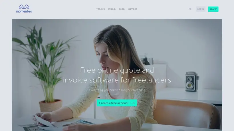 Momenteo homepage screenshot