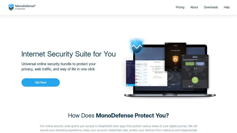 Mono Defense homepage screenshot