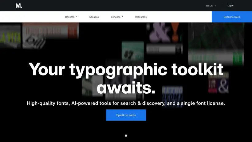 Monotype Fonts homepage screenshot