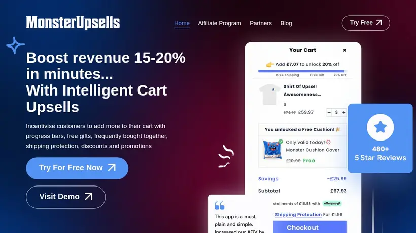 Monster Apps homepage screenshot