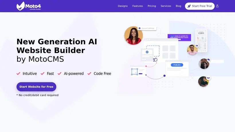 Moto CMS homepage screenshot