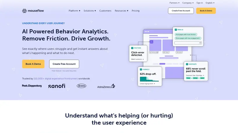 Mouseflow homepage screenshot