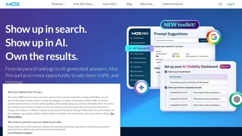 Moz.com homepage screenshot