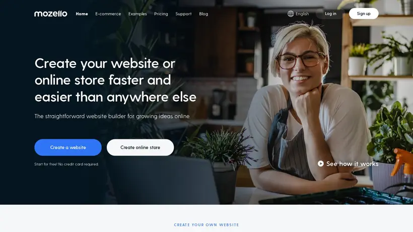 Mozello homepage screenshot