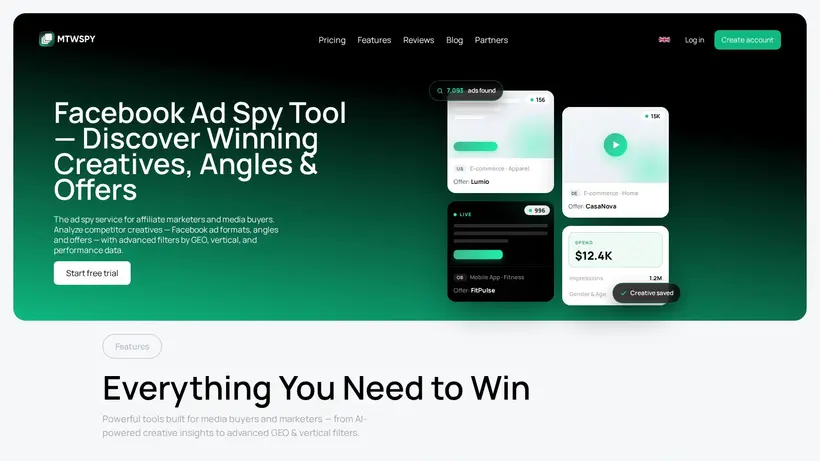 Mtwspy homepage screenshot