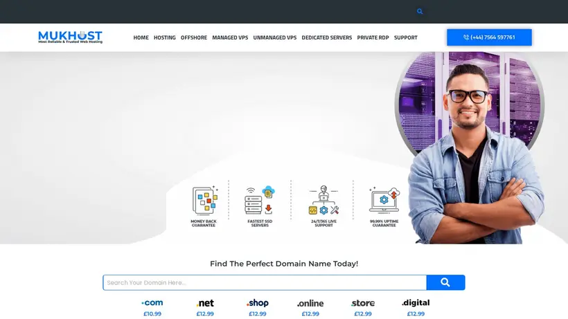Muk Host homepage screenshot