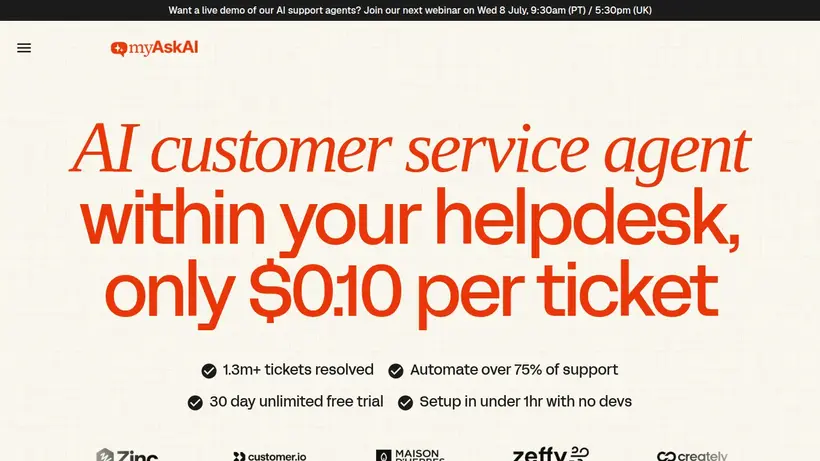 My AskAI homepage screenshot
