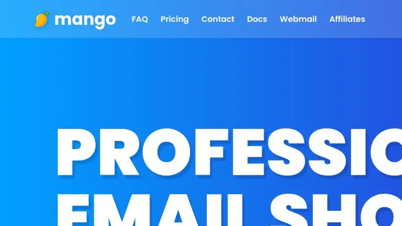 My Mango Mail homepage screenshot