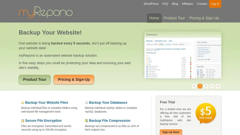 My Repono homepage screenshot