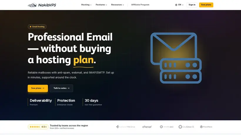 Nakib VPS homepage screenshot
