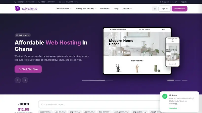 Nakroteck homepage screenshot