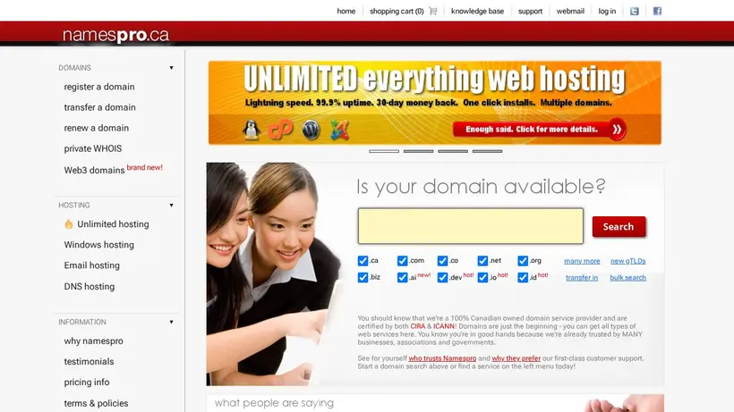 Names Pro homepage screenshot