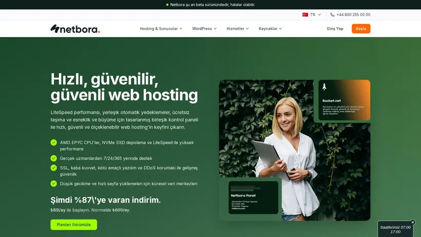 Netbora homepage screenshot